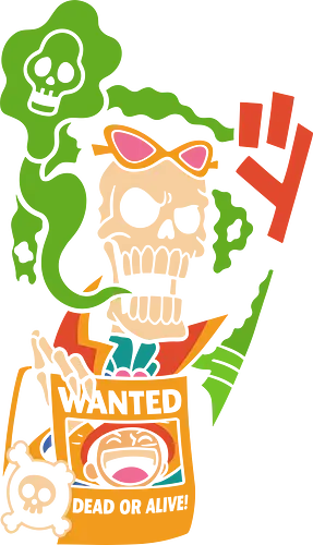 Soul King Brook Wanted - Pirate, brook, pirate, wanted poster, skeleton, musician, fan art, japan, japanese, pop culture, graphic tee, pirate, shonen, yohohoho, soul king, anime, manga, straw hat pirates