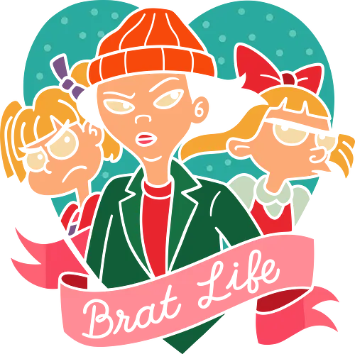 Brat Life: All Grown Up - rugrats, dee dee, angelica, susie, brat life, 90s, nostalgia, cartoon, retro, nickelodeon, fan art, funny, pop culture, animation, graphic tee, rebellious, kid core