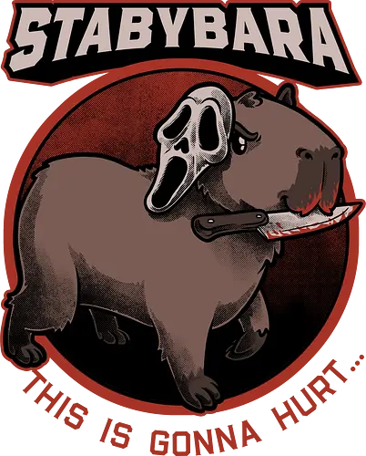 Slasher Capybara Horror Movie  - pet, animal, knife, adorable, fun, funny, movies, Horror, serial killer, Dark, capybara, creepy, scary, horror, horror comedy, dark comedy, classic horror