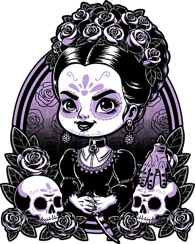 Gothic Muerte Girl - The Addams Family, Wednesday Addams, Addams Family, Morticia Addams, Gomez Addams, Thing, Wednesday, Dia De Los Muertos, Santa Muerte, Goth, Gothic, Skull, Skeleton, Flower, Roses, Tattoo, Traditional Tattoo, Halloween, Spooky, Spooky Season, Tv Show, TV, Movie, Book, Creepy, Scary, Creepy Doll, horror Gothic Muerte Girl - The Addams Family, Wednesday Addams, Addams Family, Morticia Addams, Gomez Addams, Thing, Wednesday, Dia De Los Muertos, Santa Muerte, Goth, Gothic, Skull, Skeleton, Flower, Roses, Tattoo, Traditional Tattoo, Halloween, Spooky, Spooky Season, Tv Show, TV, Movie, Book, Creepy, Scary, Creepy Doll, horror