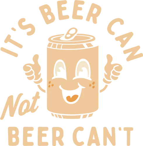 Beer Can Cheer - fun beer art, cheerful can illustration, humorous home decor, beer lover gift, unique wall art, playful kitchen decor, modern art print, funny beverage artwork