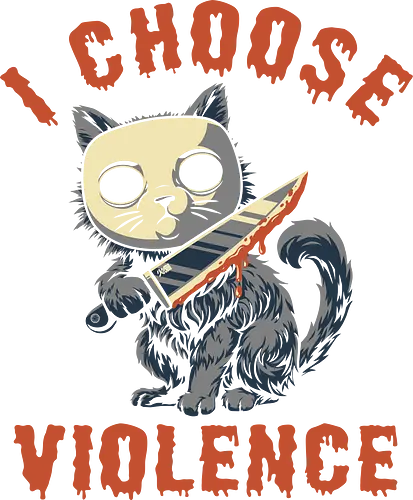 Halloween Cat - I Choose Violence - michael myers, funny cat, horror, halloween, trick or treat, cat humor, bad cat, I choose violence, friday, scary, holiday, don't boo, horror movie, creepy, slasher, spooky, spoopy, movie humor, cute cat, funny, cat joke, memes, internet meme, hilarious, funny meme, cat meme, meme, pumpkin spice