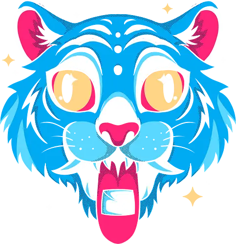 Message For You - modern mythology, funky beast, k-pop demon hunters, blue tiger, kpop art, demon hunter vibes, quirky pop culture, fantasy creature, cosmic humor, playful illustration, vibrant design, weird and cute, supernatural aesthetic, anime inspired, colorful chaos, bold animal art, cartoon tiger, unique fanart style, bizarre and fun