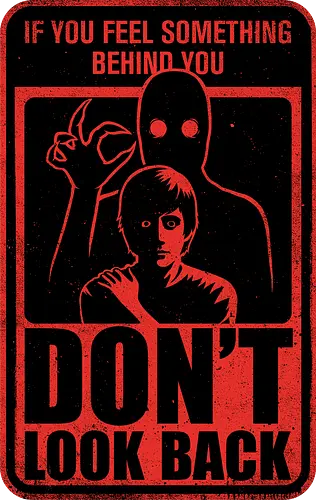 Horror Signs Creature Following - scary, cool, awesome, horror, horror stories, creepy, horror movies, books, spooky season, Halloween, creepypastas, shadow creature, shadow figure, smile, demon, spirit, shadow person, dead, ghost, sign, follow