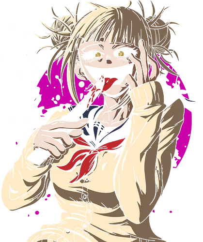 Yandere Delight - Himiko Toga, Academia, MHA, anime, manga, villain, fan art, art print, t-shirt design, League of Villains, BNHA, yandere, creepy cute, Deku, Japanese anime, geek art