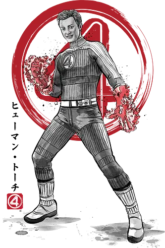Human torch sumi e - super heroes, comics, action movies, fantastics, four, japanese art, japan, sumi e