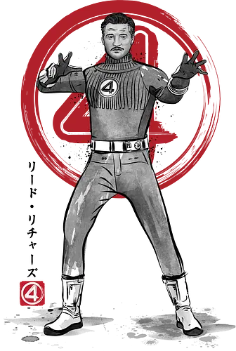Mister fantastic sumi e - super heroes, comics, action movies, fantastics, four, japanese art, japan, sumi e