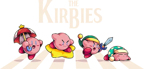 The Kirbies - Pink, games, old games, abbey road, parody, Puyo, beatles, sword