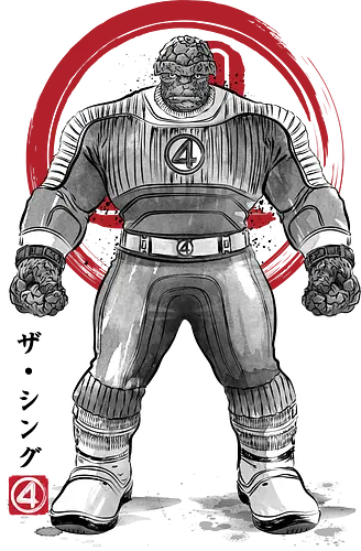 Thing sumi e - super heroes, comics, action movies, fantastics, four, japanese art, japan, sumi e