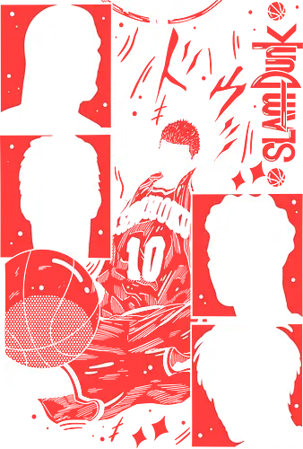 Shohoku Team - Slam dunk - Kawaii, Anime, Manga, Tokyo, Angry, Japanese Art, Aesthetic, Manga Style, Zylixzen, Aggressive, Gamer, Otaku, Gift, Cool, Sport, Basketball