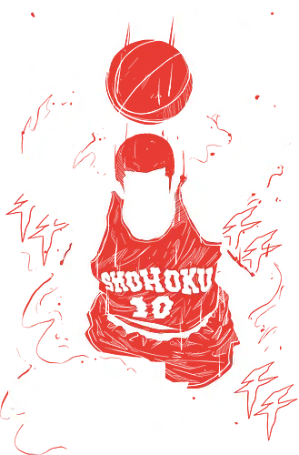 Sakuragi Hanamichi - Slam Dunk - Kawaii, Anime, Manga, Tokyo, Angry, Japanese Art, Aesthetic, Manga Style, Zylixzen, Aggressive, Gamer, Otaku, Gift, Cool, Sport, Basketball