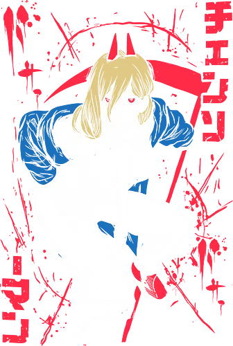Power man - Chainsaw - Kawaii, Anime, Manga Style, Zylixzen, Aggressive, Gamer, Otaku, Gift, Cool, Horror, Manga, Tokyo, Angry, Japanese Art, Aesthetic