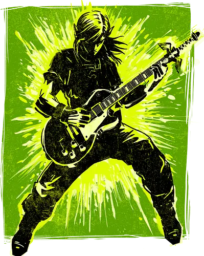Legendary guitar hero - videogame, geek, mash up, music, guitarist, gaming