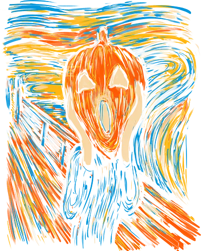 the halloscream - halloween, the scream, edward munch, spooky season, scary