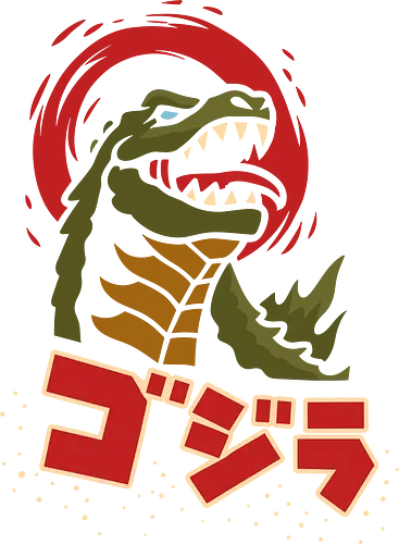 Kaiju King - Kaiju, Kaiju, kaiju, monster, Japanese movie, classic movie, fan art, t-shirt design, art print, pop culture, geek art, Japan, retro, monster movie, King of the Monsters