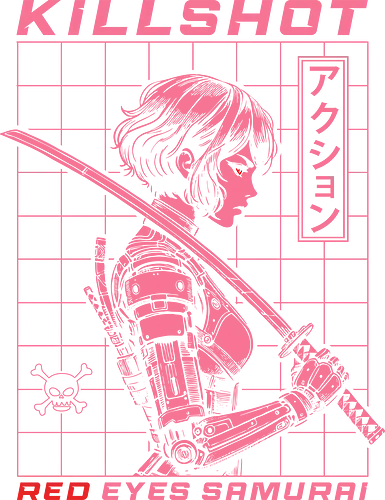 Red Eyes Samurai - samurai girl, japanese, anime, anime girls, katana, sword, cyberpunk, pink, red eyes, killshot, samurai, samurai warrior