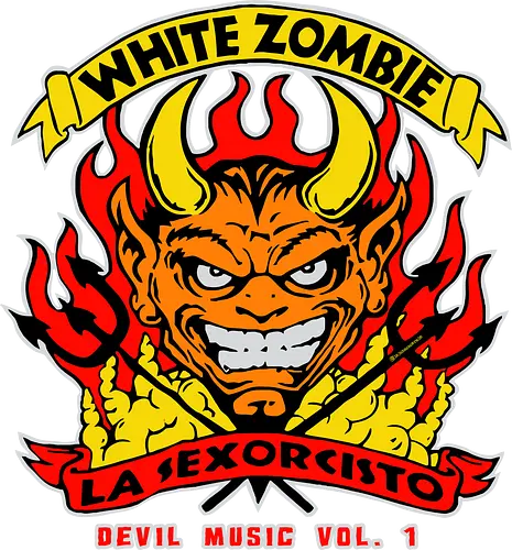 White Zombie - La Sexorcisto: Devil Music Vol. 1 - Industrial Metal / Heavy Metal Kunst - White Zombie, Rob Zombie, Sean Yseult, La Sexorcisto, Devil Music, Industrial Metal, Heavy Metal, Groove Metal, Horror Punk, Exklusive Kunst, Underground Kultur, 90er Metal, Band aus New York, Loja MacacoRato, Metal Poster
