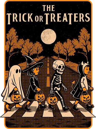 Halloween Album Cover - Halloween, Eerie, Fright, Creepy, Halloween Design, Halloween Art, Halloween Aesthetic, Halloween Vibes, Cute, Funny, Autumn, Autumn Leaves, Autumn Vibes, Spooky, Spooky Season, Spooky Cute. Skull, Skeleton, fall, pumpkin, Pumpkin Carving, Ghost, Trick Or Treat, Trick R Treat, Witch, Devil, Demon, Candies, Music, Music Group, Musical, Classic, Rock, Rock And Roll, Rock N Roll, Album Cover, Album, The Beatles