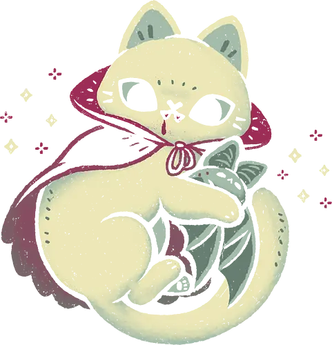 Cute Vampire Cat bites Bat