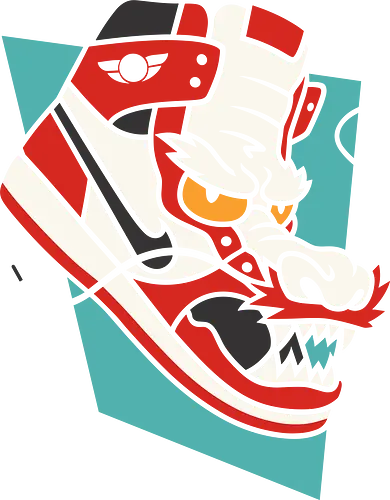 Sneaker Dragon - Sneaker, dragon, streetwear, urban art, Asian art, mythology, graphic design, fan art, t-shirt design, art print, Japanese folklore, mythical creature, cool, unique, sneakerhead, geek art