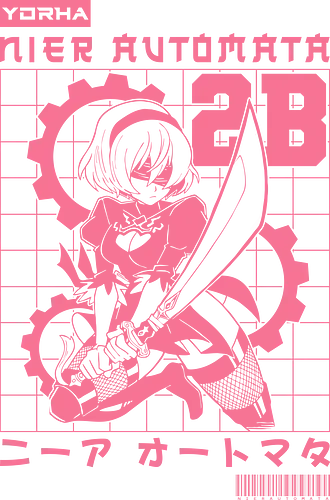 2B - 2b, android, automata, game, katana, nier automata, sword, warrior, weapon, yorha, yorha 2b, waifu, 9s