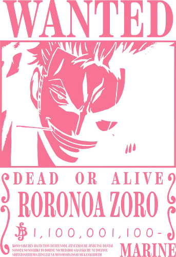 Wanted - zoro wanted, zoro, anime, haki, santoryu, samurai, katana, roronoa zoro, luffy anime, one piece anime, manga, haki, yonko, pirate hunter, wano, japanese