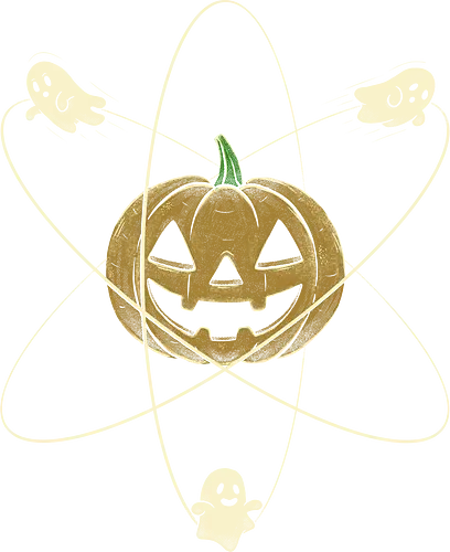Nuclear Halloween - halloween, pumpkin, science, atom, atomic, nerd, ghost