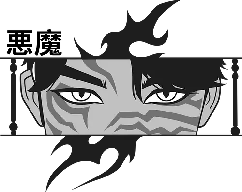 Intense Tribal Eyes Design kpop - tribal warrior art, fierce eyes illustration, mystical face design, intense gaze graphic, flaming hair print, bold tribal pattern, fantasy eyes artwork, dramatic warrior design, unique tribal mask, edgy fantasy print