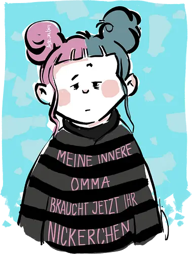 Meine innere Omma  - Ringelpullisprüche, Ringeldinger, streifenweise, Spruch, Weisheit, Motivation, Ringelpulli, SprücheShirt, Cartoon Illustration, Statement, InneresKind, InnereOmma, Handgezeichnet, Humor, Selbstironie, Streifenpulli, Spruchshirt, deutsch