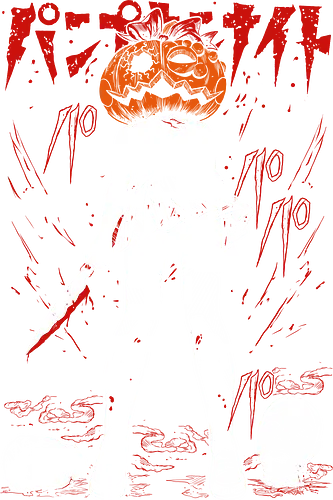 Naoko Kirino - Pumpkin night - Kawaii, Japanese Art, Aesthetic, Manga Style, Zylixzen, Aggressive, Gamer, Otaku, Gift, Cool, Halloween, Anime, Manga, Tokyo, Angry, spooky, Pumpkin, orange
