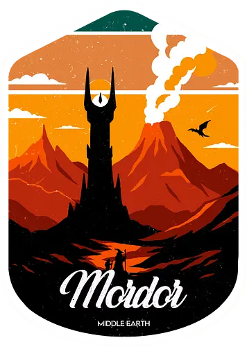 Vacation in Mordor - Mordor, Tolkien, fantasy, humor, travel, geek, nerd, retro, adventure, volcano, middleearth, lordoftherings, magic, dark, minimal, design, poster, wanderlust, mythical, popculture, fanart