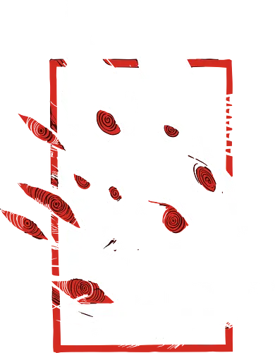  Spectral Fox Spirit - Kitsune, fox spirit, spectral wolf, dark fantasy, red eyes, occult, Japanese folklore, mythical creature, demon, t-shirt design, art print, spooky, unconventional art, striking graphic, Shaman King, Kurama.