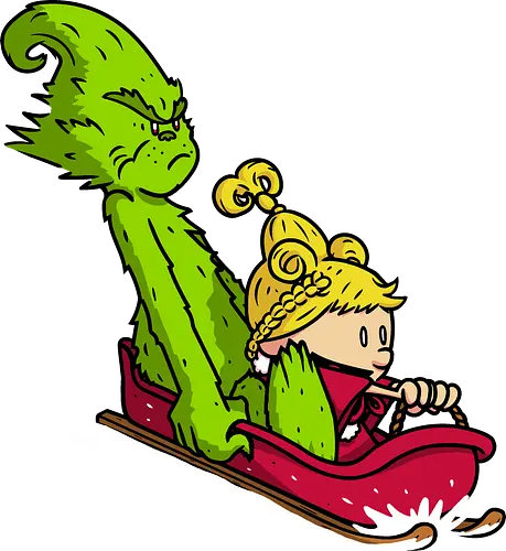 Sleigh Descent! - grinch, the-grinch, sleigh, christmas, xmas, calvin-and-hobbes, calvin, hobbes, mashup