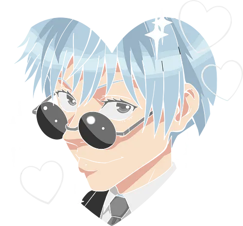  Cool Kuya (Kuroko Heart) - Kuroko Tetsuya, Kuroko's Basketball, cool anime boy, kawaii, heart shape, sunglasses, anime fan art, t-shirt design, art print, stylish, minimalist, cute anime, blue hair, husbando, geek art.