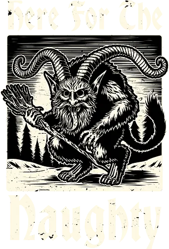 Naughty Krampus Christmas  - Ugly Sweater, Holiday, Christmas, Merry Christmas, Ugly Christmas Sweater, demon, devil, ritual, pact, krampus, santa claus, Christmas Vacation, Christmas Eve, Christmas Sweater, Gifts, Gift, fun, funny, pun, joke