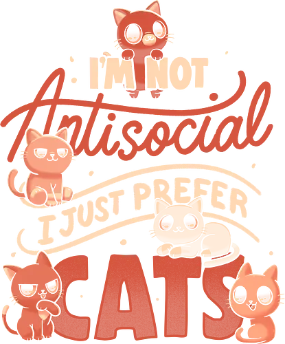 Just Prefer Cats - koalatees, koala, cats, cat lover, antisocial, introvert, sarcasm, funny quote, cat person, purr