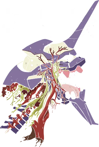  EVA Unit 01: Berserk Anatomy - EVA Unit 01, Evangelion, NGE, mecha, visceral, psychological horror, anatomy, Shinji Ikari, Berserk, fan art, t-shirt design, art print, cool anime art, geek art, iconic, disturbing.