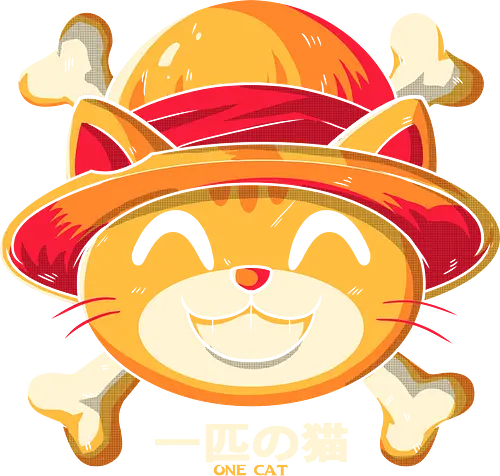 One Cat - cat, parody, captain, adventure, pirate, funny, cute, bold, pop, kawaii, art, design, feline, smile, epic, charming, creative, character, whiskers, collectible