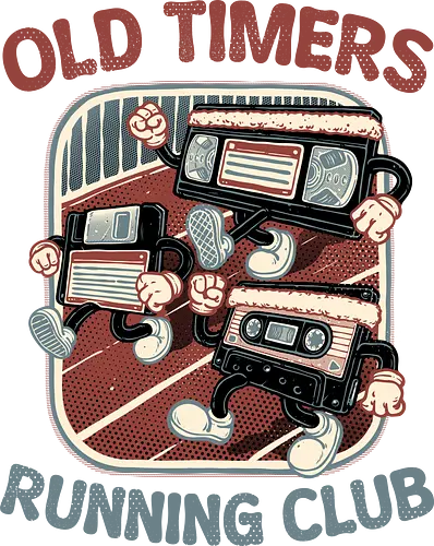 Old Timers Running Club - Old, retro, vintage, classic, nostalgia, nostalgic, video, running, cassette tape