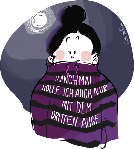 Drittes Auge - Ringelpullisprüche, Ringeldinger, streifenweise, Spruch, Weisheit, Motivation, Ringelpulli, SprücheShirt, Cartoon Illustration, Spiritualität, Statement, Handgezeichnet, Humor, Selbstironie, Streifenpulli, Spruchshirt, deutsch