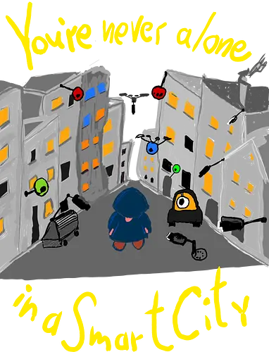 You're never alone in a Smart City, helle Schrift