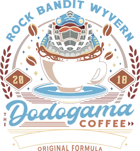 wyvern Coffee Emblem - hunter, monster, world, wyvern, game, gamer, gaming, video games, iceborne, palico, felyne, rise, wilds, pukei pukei