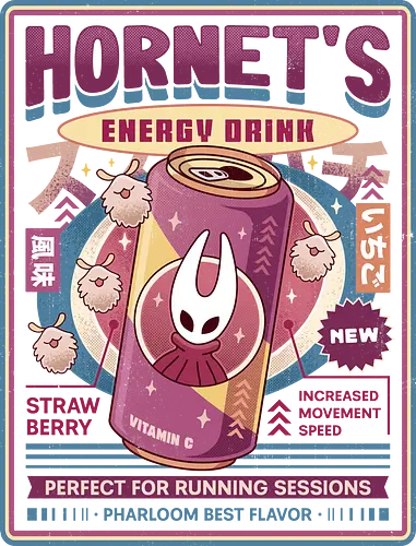 Pharloom Energy Drink Vintage - Bug Knight, silksong, hallownest, the knight, hollow, hornet, indie game, gamer, gaming, video game, lost fleas, pale king, grub, sherma, shade