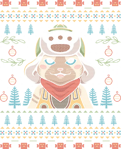 Felyne Palico Ugly Sweater - hunter, pukei pukei, monster, world, chatacabra, gamer, gaming, video games, palico, wyvern, felyne, rise, wilds, ugly christmas sweater