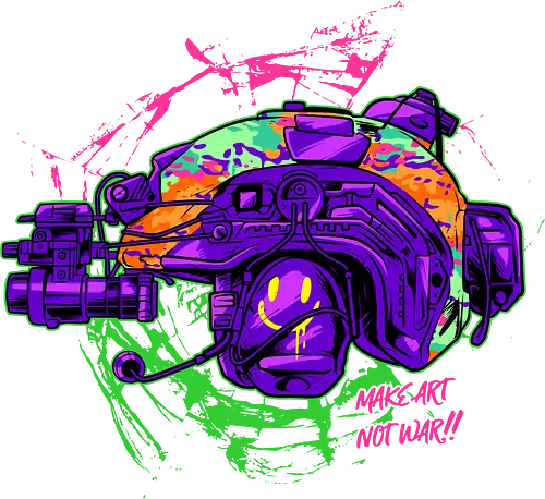 art helmet  - helmet, art, war, cool, tactical, military, parody, cool, candy, fullcolour, rainbow