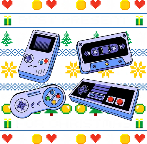 best present for christmas  - game, console, xmas, christmas, cool, video game, pixel art, retro, vintage, 90s, 80s