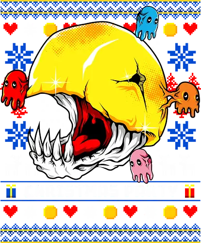 xmas eater  - xmas, ugly sweater, christmas, Retrogaming, game, arcade, songoku, Dragon, villain, superhero, heroes, cool, adventure, 90s
