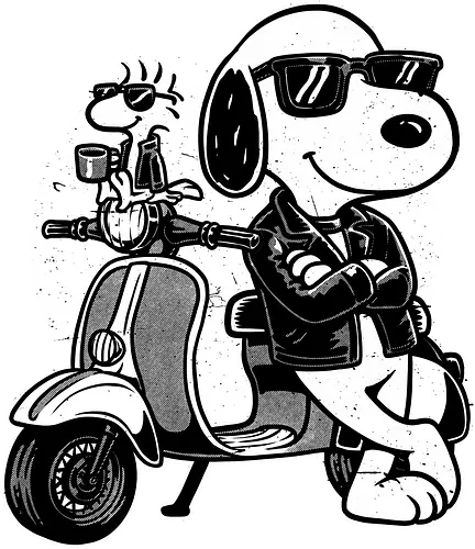 Cool Beagle Biker - classic, dog, pet, beagle, bike, biker, bird, comic, cartoon, animation, bike gangs, riders, cool, lifestyles, leather, jacket, sunglass, stylish, vibe, ride, biker gang, bike Ride, Bike Riding, Retro Vintage, Vintage, Retro, Cartoon, Retro Cartoon, Comic, Classic Animation, Motorcycle, Motor Scooter, Scooter