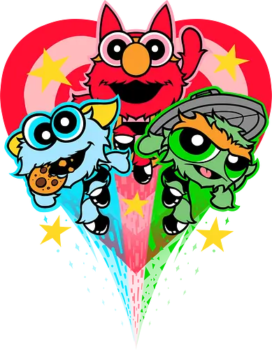 Puppet Street Boys - cookie monster, Oscar the grouch, elmo, puppet, retro, puppets, puppet master, retro vintage, puppeteer, unique design, retro design, vintage cartoon