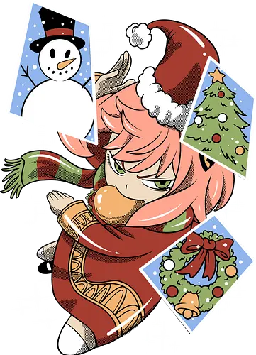 fight for christmas  - anya, Spy, spy, family, cute, cool, love, xmas, christmas, santaclaus, snowman, christmas tree, holiday, mission, anime, manga